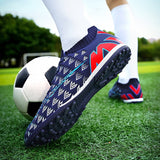 Soccer Shoes For Men's Kids Football Non-Slip Light Breathable  Athletic Unisex Sneakers AG/TF Futsal Training Mart Lion   