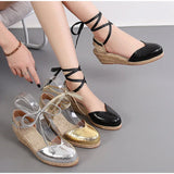 Fisherman Shoes Women Wedge Heel Thick Bottom Platform Gold Heels Summer High Heel Sandals MartLion   