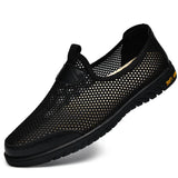Summer Breathable Mesh Shoes Men's Slip On Casual MartLion Black 42 