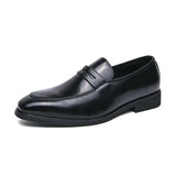 Classic Red Men's Formal Shoes Loafers Slip-on Casual Leather Zapatos Para Hombres MartLion black 3688 38 CHINA