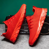 Men's flying woven outdoor running shoes casual lightweight breathable sports shoes MartLion   