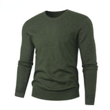 Spring Men's Round Neck Pullover Sweater Long Sleeve Jacquard Knitted Tshirts Trend Slim Patchwork Jumper for Autumn Mart Lion 21 green M 