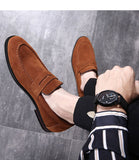 Men's Casual Shoes Suede Genuine Leather Slip-on Light Driving Loafers Moccasins Party Wedding Flat Mart Lion   