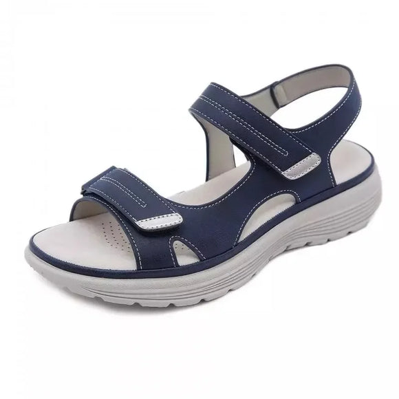 Women Sandals Ladies Slip-on Wedge Sports Beach Walk Shoes Summer Casual MartLion Blue 34 