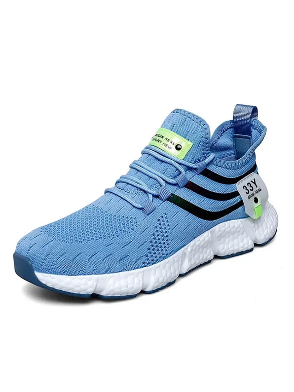 Men's Shoes Breathable Classic Running Sneakers Outdoor Light Mesh Slip on Walking MartLion Blue 44 
