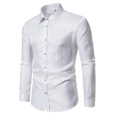 Men's Dress Shirts Long Sleeve Regualr Fit Casual Button Down Shirts Wrinkle-Free Casual Collar Shirt MartLion   