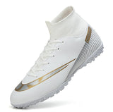 soccer shoes men's high top youth student competition training artificial grass long broken cleats Mart Lion Ivory 40 