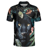 Black Jaguar 3D Printed Polo Shirts For Men's Clothes Harajuku Short Sleeve Leopard Animal print MartLion Polo-SZF19126 XS 