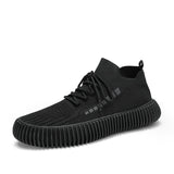 Fujeak Casual Shoes Men's Breathable Mesh Sneakers Designer Outdoor Running Non-slip Mart Lion Black 39 