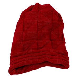 Knitted Hat Unisex Winter Skiing Cycling Outdoor Sports Soft Cold Resistant Warm Pleated Cuffed Cap MartLion Red  