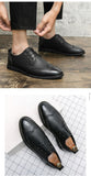 Men's Brogue Dress Shoes Formal Split Leather Lace Up Oxfords Flat Work Footwear Mart Lion   