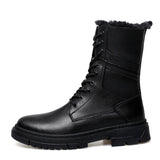 spring Trend Half boots Men's Black Army Combat Rubber Casual Shoes Genuine Leather Winter MartLion   
