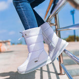 Winter thick women's snow boots Warm Plush Mid-calf Boots Non slip Waterproof Platform Snow Boot Casual Female White shoes MartLion