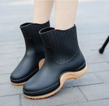 Ladies Rain Boots Outdoor Non-slip Waterproof Women's Shoes Daily Warm Rain Boots Rubber Over shoes MartLion   