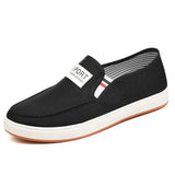 Men's Shoes Casual Canvas Spring Summer Slip-on Sneakers Soft Flats Breathable Light Black Footwear MartLion   