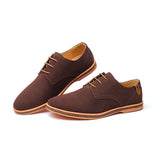 Suede Leather Men's Walking Shoes Oxford Casual Classic Sneakers Footwear Dress Driving Flats Mart Lion Brown 6 