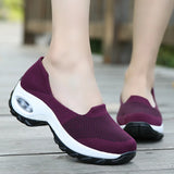 Platform Shoes Sneakers Women Running Breathable Mesh Slip-On Sports MartLion   