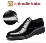 Men's Flat 6CM Heightening Elevator Shoes Formal Leather British Casual Wedding Suit MartLion   