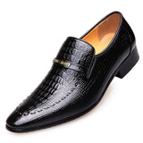 Men's Casual Shoes Classic Low-Cut Embossed Leather Dress Loafers Mart Lion Black 38 
