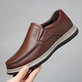 Cow Leather Shoes for Men's Soft Sole Spring Autumn Loafers Casual Luxury Designer MartLion   