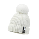 Winter Chenille Wool Hat Women's Padded Warm Knitted Women's Hats Cycling Pullover Hat MartLion white One Size 