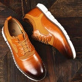 Men's Dress Shoes Carved Falt Casual Leather Soft Bottom Lace Up Borgue Nonslip Outdoor Light Chaussure Homme Mart Lion   