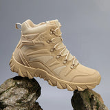 Men's Tactical Boots Army Military Desert Waterproof Work Safety Shoes Climbing Hiking Ankle Outdoor MartLion Beige 39 