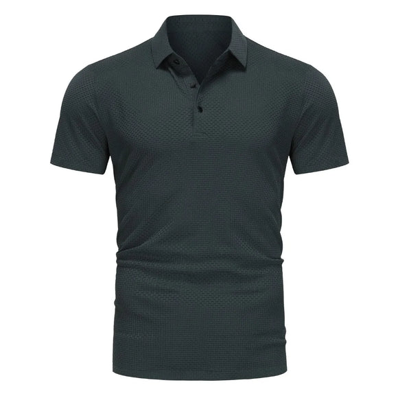 Tall Men's Golf Shirt Lop-up Hollow Short-sleeved Shirt MartLion   