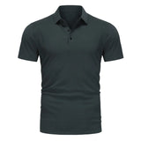 Tall Men's Golf Shirt Lop-up Hollow Short-sleeved Shirt MartLion   