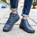 Lightweight Waterproof Flat Leather Boots Casual Shoes MartLion   