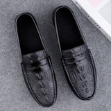 Super Soft Men's Moccasins Slip On Loafers Flats Casual Footwear Crocodile Microfiber Leather Shoes Mart Lion   