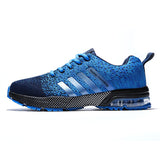 Running Shoes Men's Sneakers Fitness Breathable Air Cushion Outdoor Platform Flying Woven Lace-Up Shoes Sports Mart Lion 8702-1 blue 39 