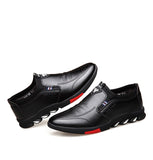 Men's Leather Shoes Casual Soft-Soled Non-Slip Breathable All-Match Footwear Black Mart Lion   