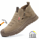Insulation 6kv Welding Shoes Men's Work with steel toe anti spark Protective anti slip boots work MartLion WB6206 Khaki 36 