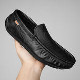 Classic Men's Loafers Genuine Leather Shoes Designer Moccasins Slip On Lazy Driving Footwear Office Zapatos Mart Lion black 6.5 