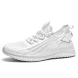 Summer hollow mesh sports casual shoes men's extra lightweight running breathable Mart Lion White 39 