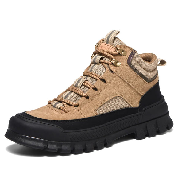 Outdoors Indestructible Shoes Safety Boots Men's Steel Toe Cap Anti-smash Work Anti-puncture Protective Welding MartLion GH683-Khaki 38 