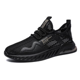 Summer Breathable Mesh Shoes Running Shoes Mesh Men's Sneakers Trendy Casual Shoes MartLion black 39 