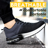  Grey Air Cushion Safety Shoes Men's Steel Toe Work Sneakers Protective Boots Breathable Lightweight MartLion - Mart Lion