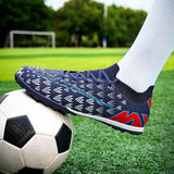 Soccer Shoes For Men's Kids Football Non-Slip Light Breathable  Athletic Unisex Sneakers AG/TF Futsal Training Mart Lion   