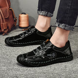Men's Shoes Casual Outdoor Summer Leather Sneakers Hiking Moccasins Non-slip Handmade Soft Leisure MartLion   