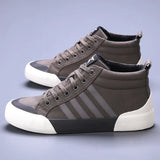 Green High-Top Canvas Shoes Men's Winter Sneakers Warm Fur Shoes Lace-up Casual Sneaker Man MartLion