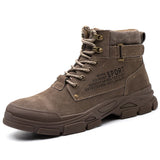 Men's Work Safety Boots Indestructible Shoes Footwear Safety Puncture-Proof Work Protective MartLion 237-brown 38 