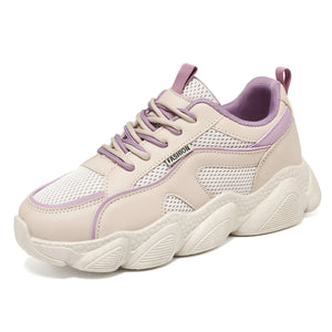 Daddy Shoes Tide Retro Spring All-in-one Korean Version of Student Heightening Casual Sports Shoes MartLion Beige purple 37 