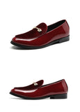 Men's Casual Shoes Patent Leather Light Driving Loafers Trendy Party Wedding Flats Mart Lion   