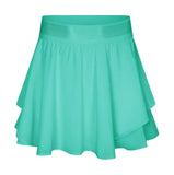 Summer women waist skirt solid color MartLion green XS 