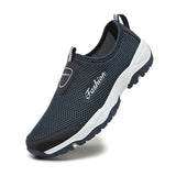 Summer Mesh Shoes Men's Sneakers Lightweight Breathable Walking Footwear Slip-On Casual Mart Lion Blue 02 7 