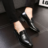 Men's Classic Retro Loafers Microfiber Leather Casual Shoes Wedding Party Moccasins Outdoor Driving Flats Mart Lion Black 37 (US 5.5) 