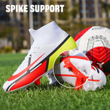 Football Shoes Men's Soccer Spikes Cleats Ankle Protect Lightweight Elastic Non Slip TF AG Competition Training MartLion   