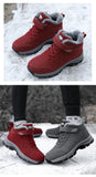 Winter Women Men's Boots Plush Leather Waterproof Sneakers Climbing Hunting Unisex Lace-up Outdoor Warm Hiking MartLion   